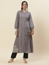 Embroidered Plain Cotton Kurta
