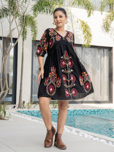 Resham Embroidered Cotton Blend Dress