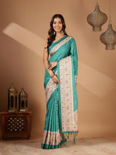 Printed Tussar Silk Saree