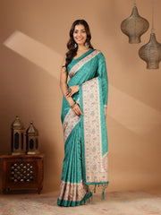 Printed Tussar Silk Saree