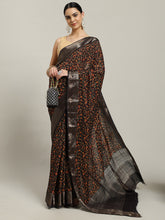 Digital Printed Cotton Blend Woven Saree