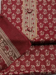 Digital Printed Cotton Blend Unstitched Suit With Dupatta