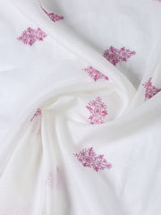 Neck Embroidered Cotton Blend Unstitched Suit Piece With Dupatta