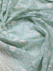 Embroidered Georgette Unstitched Suit Piece With Dupatta