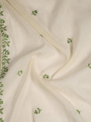 Neck Embroidered Cotton Blend Unstitched Suit Piece With Dupatta