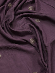 Neck Embroidered Chanderi Unstitched Suit Piece With Dupatta