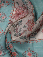 Printed Tissue Unstitched Suit Piece With Dupatta