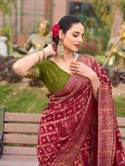 Sequence Embroidery Art Silk Saree