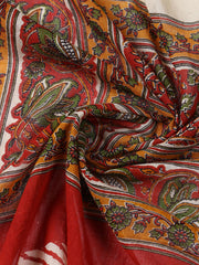 Printed Cotton Blend Unstitched Suit With Dupatta