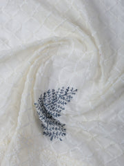 Neck Work Cotton Blend Unstitched Suit With Dupatta