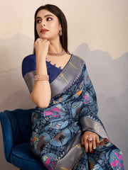 Zari Jaal Woven Art Silk Saree