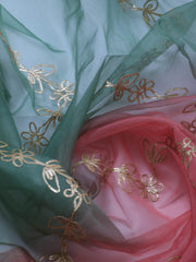 Neck Embroidery Chanderi Unstitched Suit With Dupatta