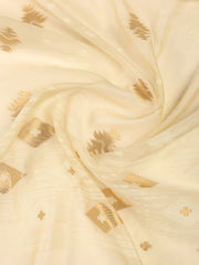 Neck Embroidery Chanderi Unstitched Suit With Dupatta