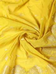 Neck Embroidered Chanderi Unstitched Suit Piece With Dupatta