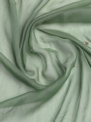 Patch Neck Art Silk Unstitched Suit With Dupatta