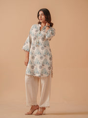 Printed Cotton Blend Kurta With Pants
