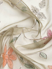 Neck Embroidery Chanderi Unstitched Suit With Dupatta