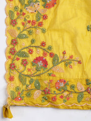 Neck Embroidered Cotton Blend Unstitched Suit With Dupatta