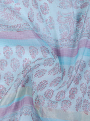 Neck Work Cotton Blend Unstitched Suit With Dupatta