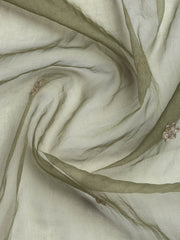 Neck Embroidery Organza Unstitched Suit Piece With Dupatta