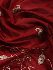 Neck Embroidered Cotton Blend Unstitched Suit Piece With Dupatta