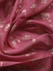 Neck Embroidery Chanderi Unstitched Suit With Dupatta