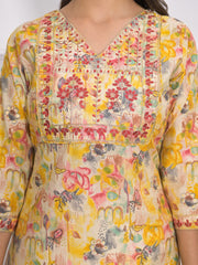 Printed Muslin Kurta With Pants