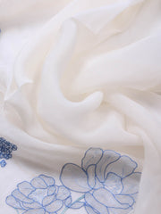 Embroidery Linen Unstitched Suit With Dupatta