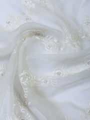 Embroidered Organza Unstitched Suit With Dupatta