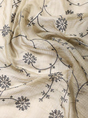 Neck Embroidered Cotton Blend Unstitched Suit Piece With Dupatta