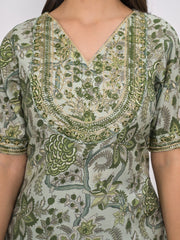Printed Muslin Kurta With Pants