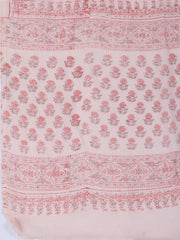 Neck Work Cotton Blend Unstitched Suit With Dupatta