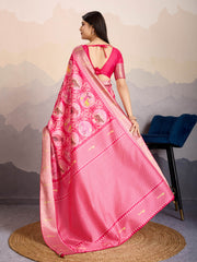 Zari Jaal Woven Art Silk Saree