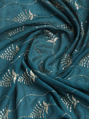 Neck Embroidered Cotton Blend Unstitched Suit Piece With Dupatta