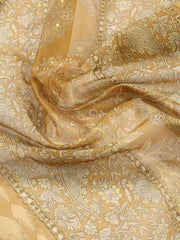 Neck Patti Chanderi Unstitched Suit With Dupatta