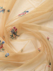 Neck Embroidered Organza Unstitched Suit Piece With Dupatta