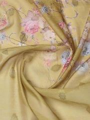 Neck Embroidery Chanderi Unstitched Suit With Dupatta