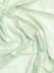 Embroidery Linen Unstitched Suit With Dupatta