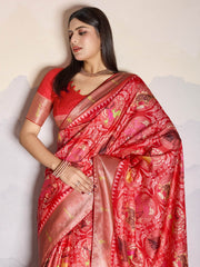 Zari Jaal Woven Art Silk Saree