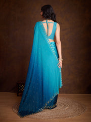 Embroidered Chinon Saree