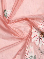 Patch Neck Organza Unstitched Suit Piece With Dupatta