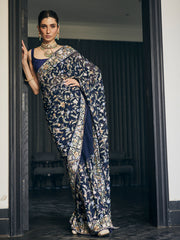 Tropical Embroidered Georgette Saree