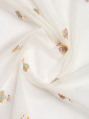 Embroidered Chanderi Unstitched Suit With Dupatta