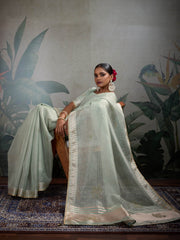 Woven Border Linen Saree