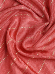 Woven Border Chanderi Unstitched Suit With Dupatta