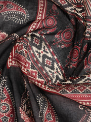 Patch Neck Cotton Blend Unstitched Suit With Dupatta