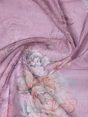 Floral Printed Linen Unstitched Suit With Dupatta