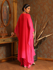 Sequin Embroidered Georgette Kaftan Kurta With Pants