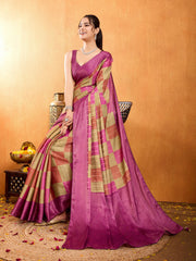 Zari Border Booti Woven Art Silk Saree
