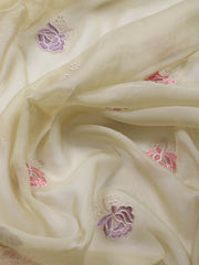 Neck Embroidery Organza Unstitched Suit Piece With Dupatta